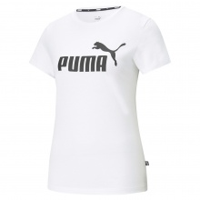 Puma Fitness-Shirt Essentials Logo (100% Baumwolle) weiss Damen